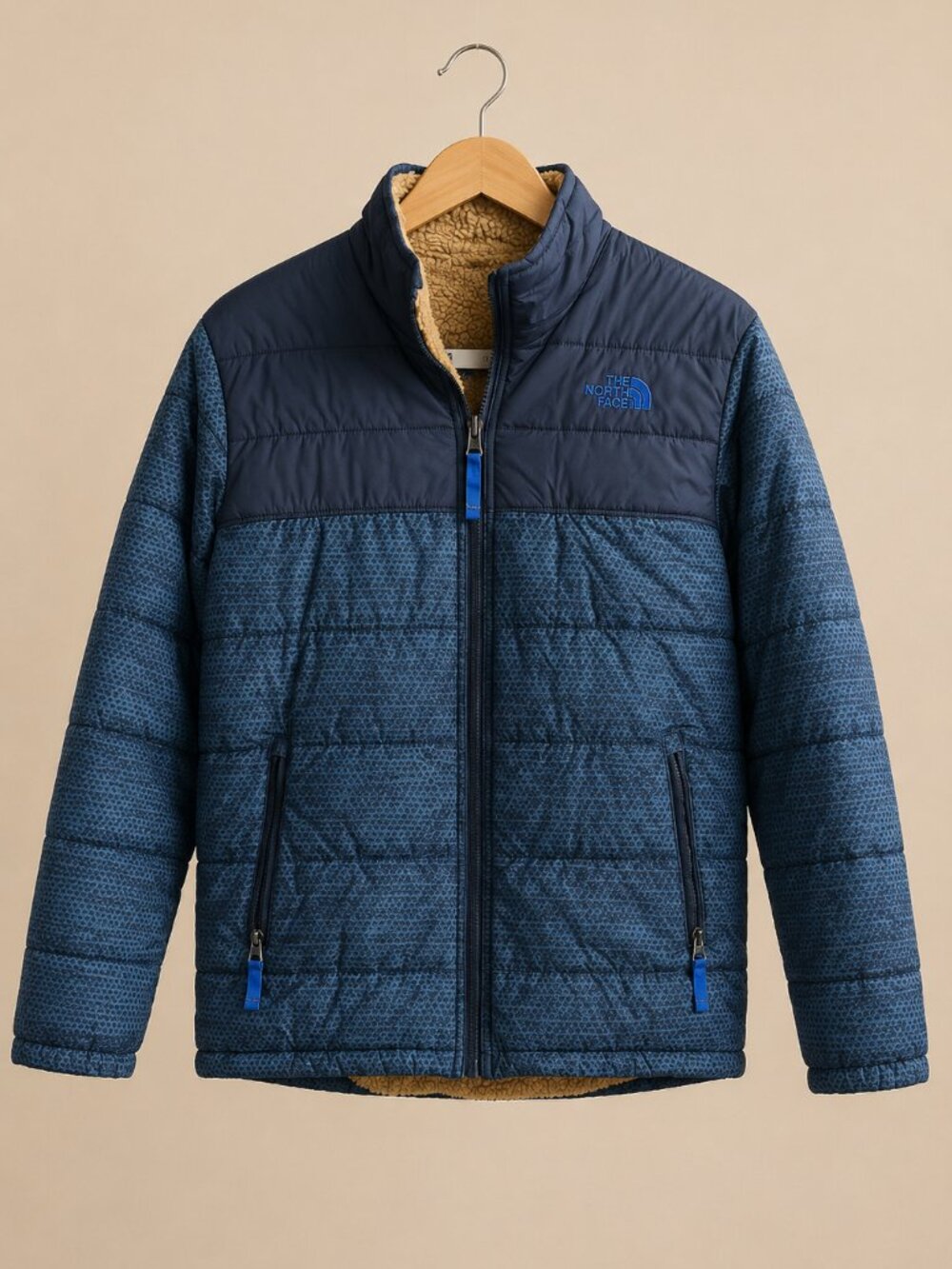 The North Face Reversible Mount Chimborazo Jacket Big Boys L 14/16 Blue